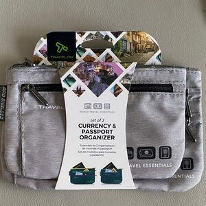 Travelon Silver Currency and Passport Organizer Set